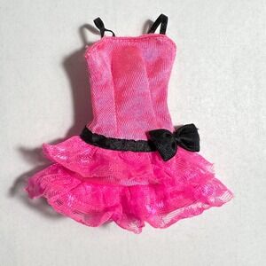 Barbie Fashion Doll Mini Dress Hot Pink Bow Ruffles